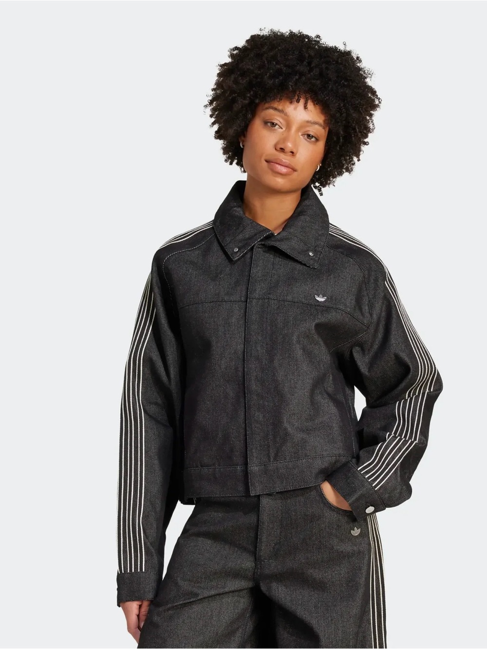 ADIDAS Premium Essentials Black Denim Jacket